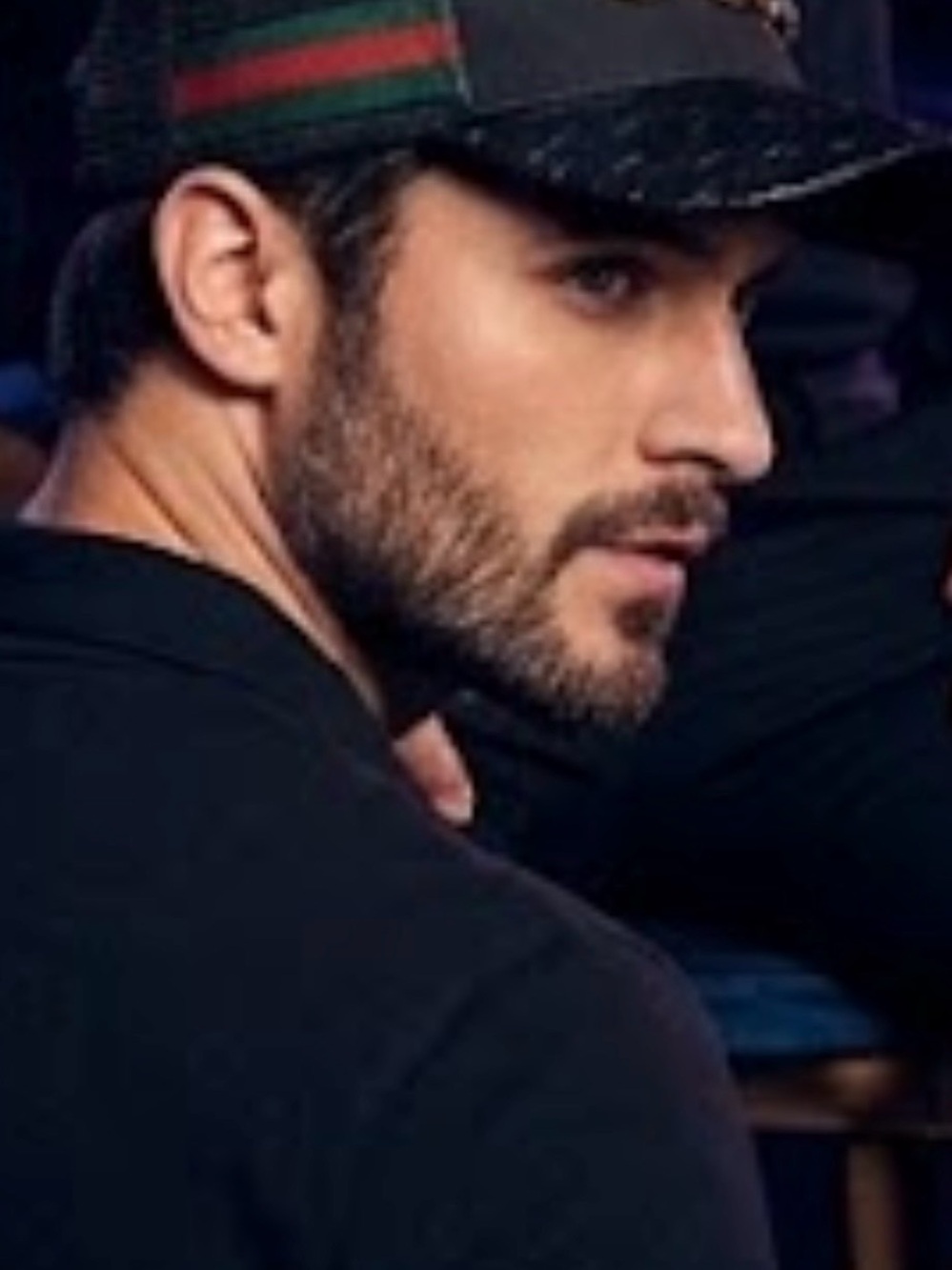 Gucci Black Cap with Green and Red Web Stripe